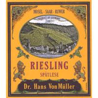 Dr Hans Von Muller - Riesling Spatlese 2023